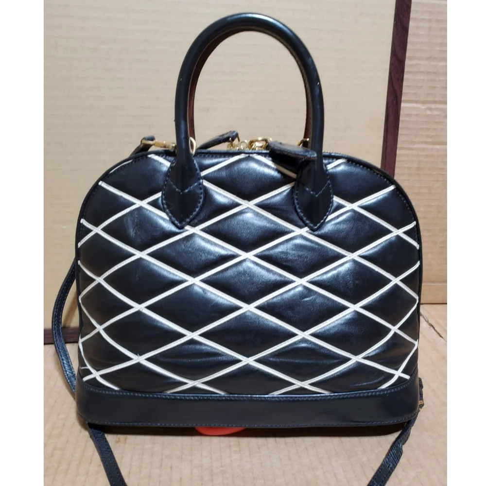 LOUIS VUITTON Black Malletage Alma PM Bag